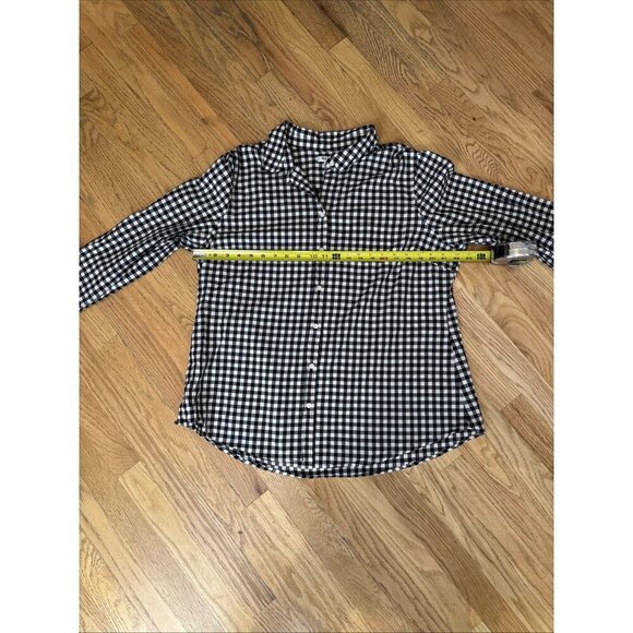 Old Navy Women’s Gingham Plaid Button Down Shirt XL Black White - Picture 16 of 16